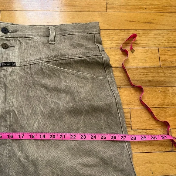 VTG Girbaud Brand X Denim Jeans 42x25 Khaki Tan Y2K Hip-Hop Skater Loose Baggy - Picture 9 of 15